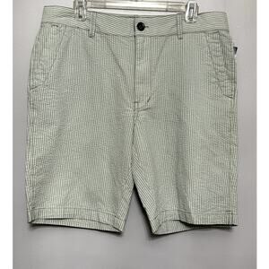 Union Men's Green/White Striped Seersucker Chino Shorts 31R NWT